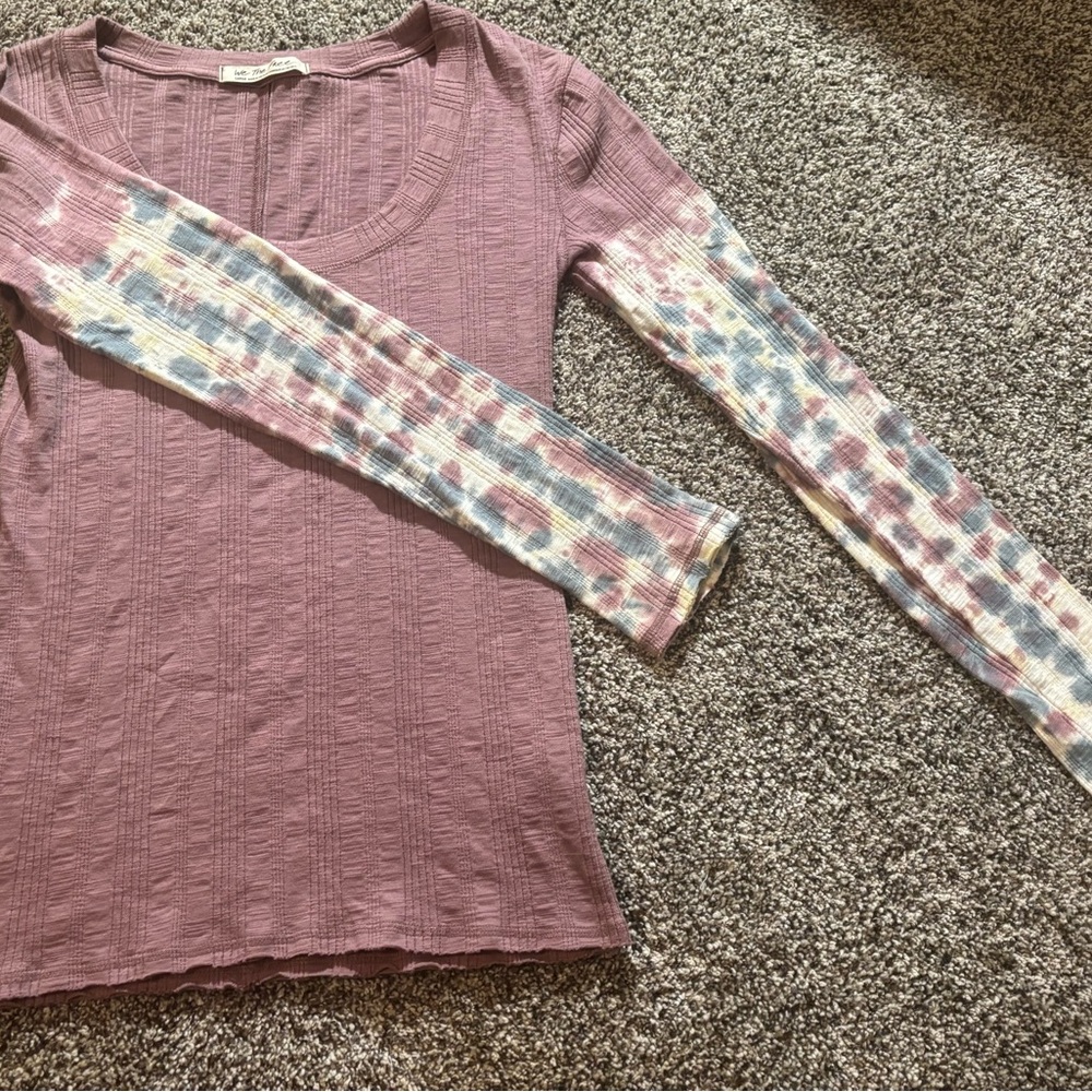 Free People, "We The Free" Big Sur Long Sleeve, Tie Dye Top Size Medium